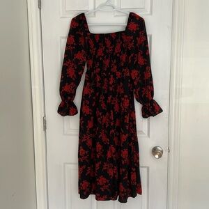 Winter floral maxi dress